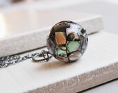Mother Of Pearl Necklace -  Abalone, Oxidized Silver, Rainbow, Shell, AAA,  Handmade Necklace