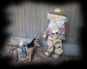 Primitive Christmas Santa Pedro and His Donkey Poncho