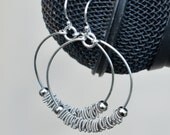 Recycled Guitar String Hoop Earrings Gift for Musician or Music lover