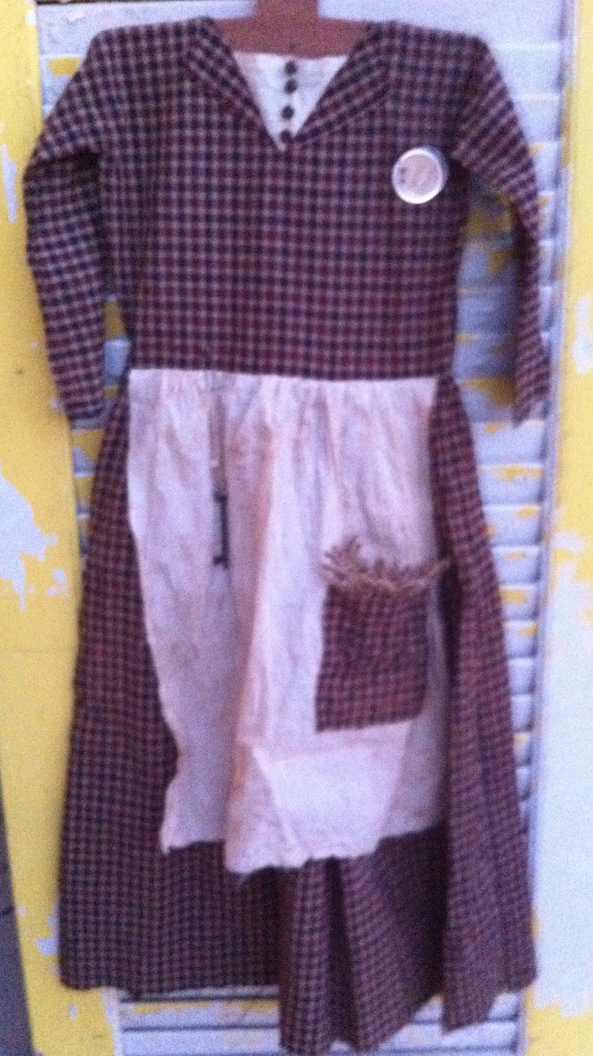 Primitive Prairie Dress the Homestead Collection -Ready to Ship