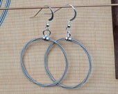 Silver Infinity Recycled Guitar String Earrings Gift for Musician or Music lover