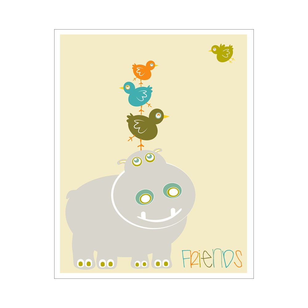 friends 8x10 inch print by Finny and Zook