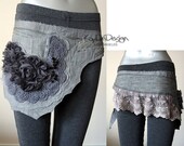 Denim hip bag with lace trim KHB040
