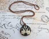 Fabric Button Necklace: Black/White