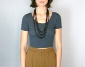 Brown Wooden 1970's Necklace