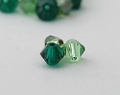 Swarovski Crystal Elements - 42,  4 mm bicone crystals - Gorgeous Greens Mix