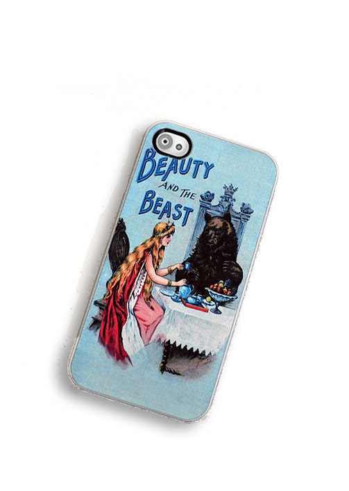 iPhone Case Beauty and the Beast Hard Case / Fits Iphone 4, 4S vintage style childrens story book