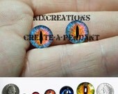 10mm Handmade Set of Evil Blue Fire Dragon Glass Taxidermy Doll Eyes Cabochons for Steampunk Jewelry Pendants