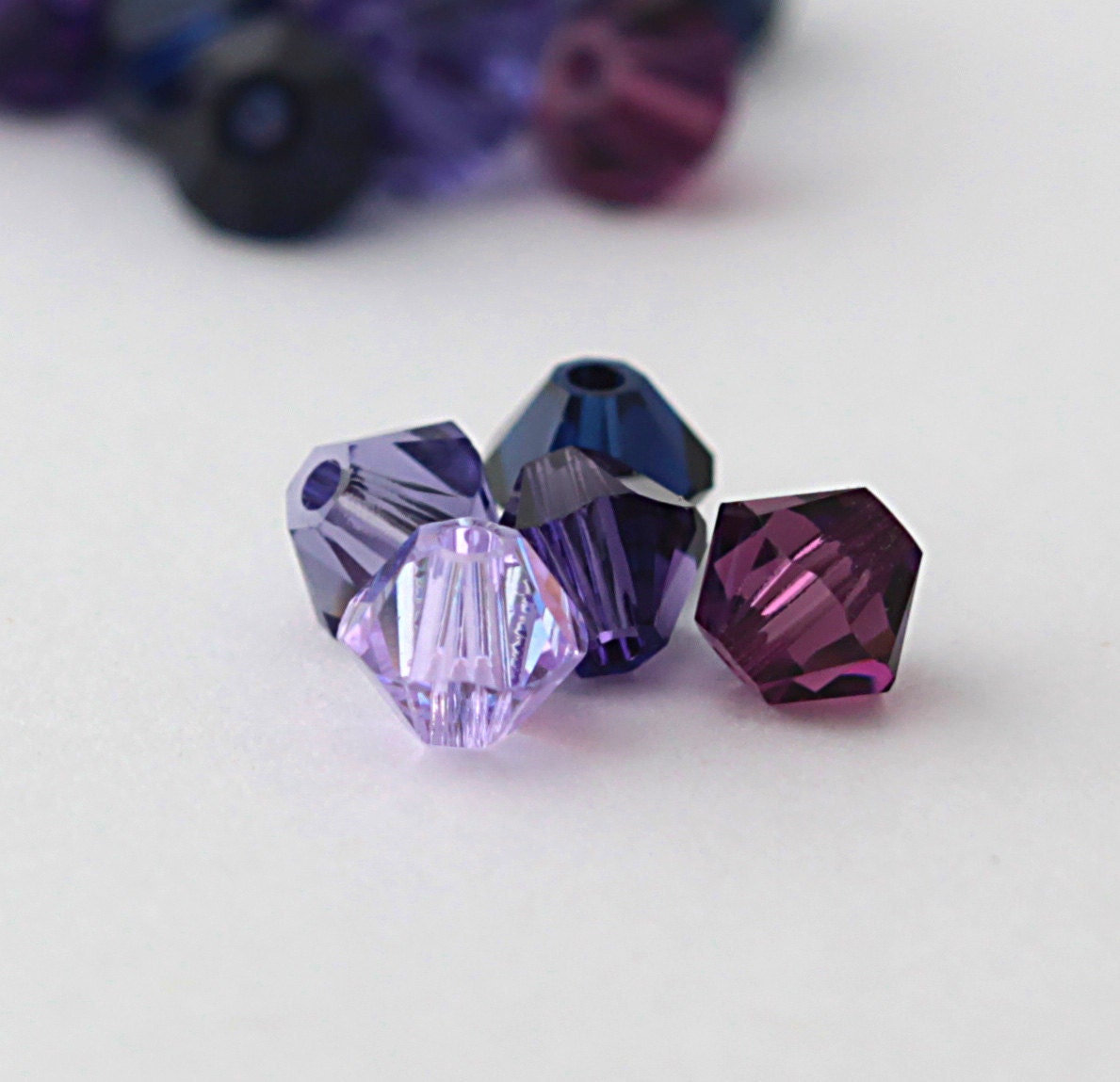 Purple Mix - 20,  4 mm Swarovski bicone crystals