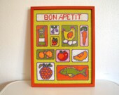 Bon Apetit Framed Kitchen Needlepoint 12 x 14 Inch