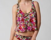 Vintage floral racer back tank/camisole