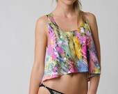 Abstract floral racer back tank/camisole