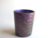 Handmade Polymer Clay Mokume Gane Candle Holder