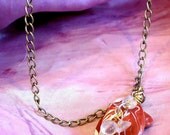 Earth color polymer pendant with India beads.
