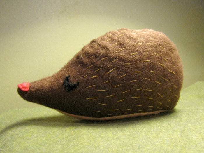 Hedgehog Plush in dark brown