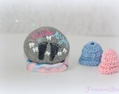 Precious Prints Keepsake Pebble for generic baby prints (custom painted)