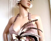 Steampunk dusty pink mini dress