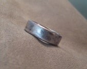Mans Silver Wedding Ring Plus Size Recycled Wide Heavy Band Oxidized Platinum Luster Finish Unisex Men Woman JJDLJewelryArt