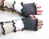 Cashmere Arm Warmers - charcoal, fawn and cream
