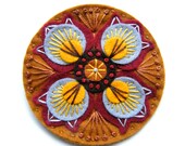 MARRAKECH felt brooch with freeform embroidery