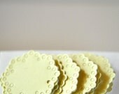 15 Doily Stickers Seals Pastel Lemon