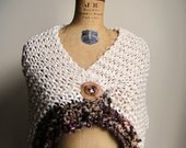 Bohemian Love Organic Cotton knit shawl Cream