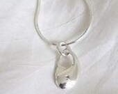 Silver Small Yin necklace with a diamond