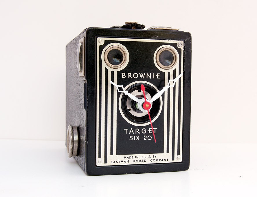 Recycled Kodak Brownie Camera Clock