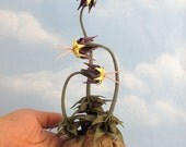 Origami Ikebana with Purple and Yellow Flowers