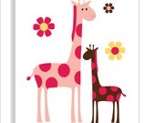 Giraffe Children's Wall Art, Children's Art Print, Nursery Decor, Pottery Barn Inspired- Set of three 11x14