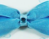 Hair bow 4 in. Blue and sheer hair bow