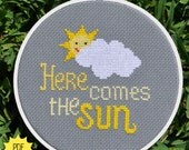 Here Comes the Sun Cross Stitch Pattern Download, sent by email