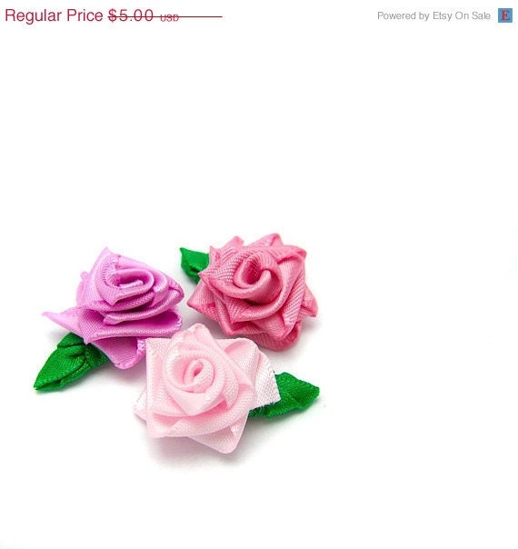 ON SALE Pick 3 Satin Rose Barrettes or Bobby Pins, 52 Colors, Handmade Satin Roses for Baby, Girls, Women, Weddings, Brides, Bridesmaids