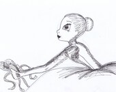 Thankful 8x10 ballet sketch print