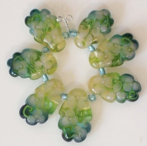Lampwork Glass Beads Summer Days Fairy Blossoms Bead set 7 Made to Order