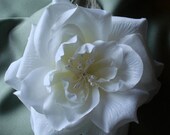 hair bridal accessories, Large White 5" Flower for Hair or Corsage, Bride, Bridal Party Mother of the bride, groom
