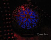 Violet Glow in the Dark Antiqued Brass Filigree Locket