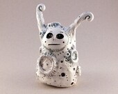 Polymer Clay Alien White Moon Creature