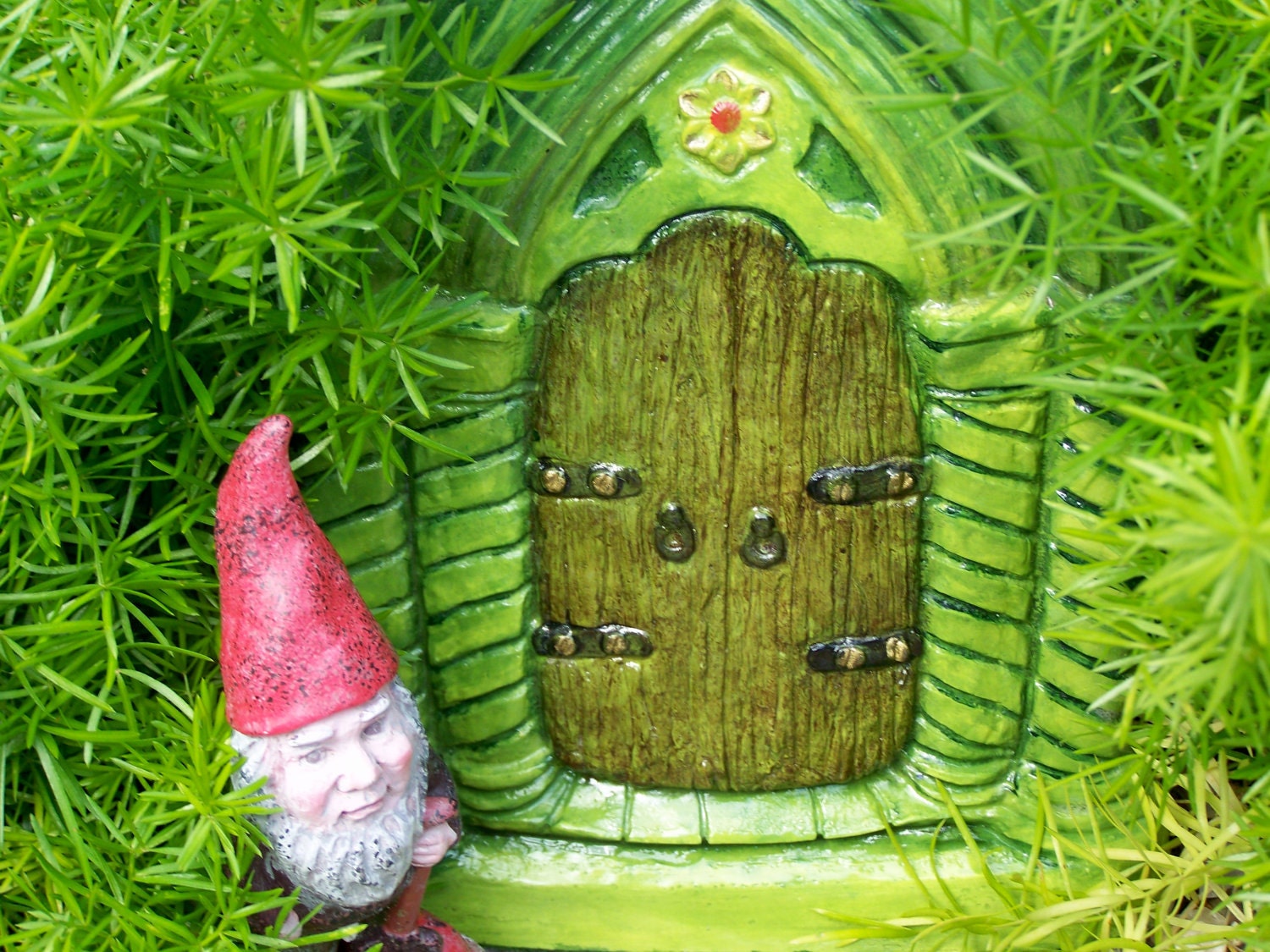 Fairy Door, The Elderin Door -  All Greens & Browns - PRE-ORDER - Die Stone Cast. (FRB)