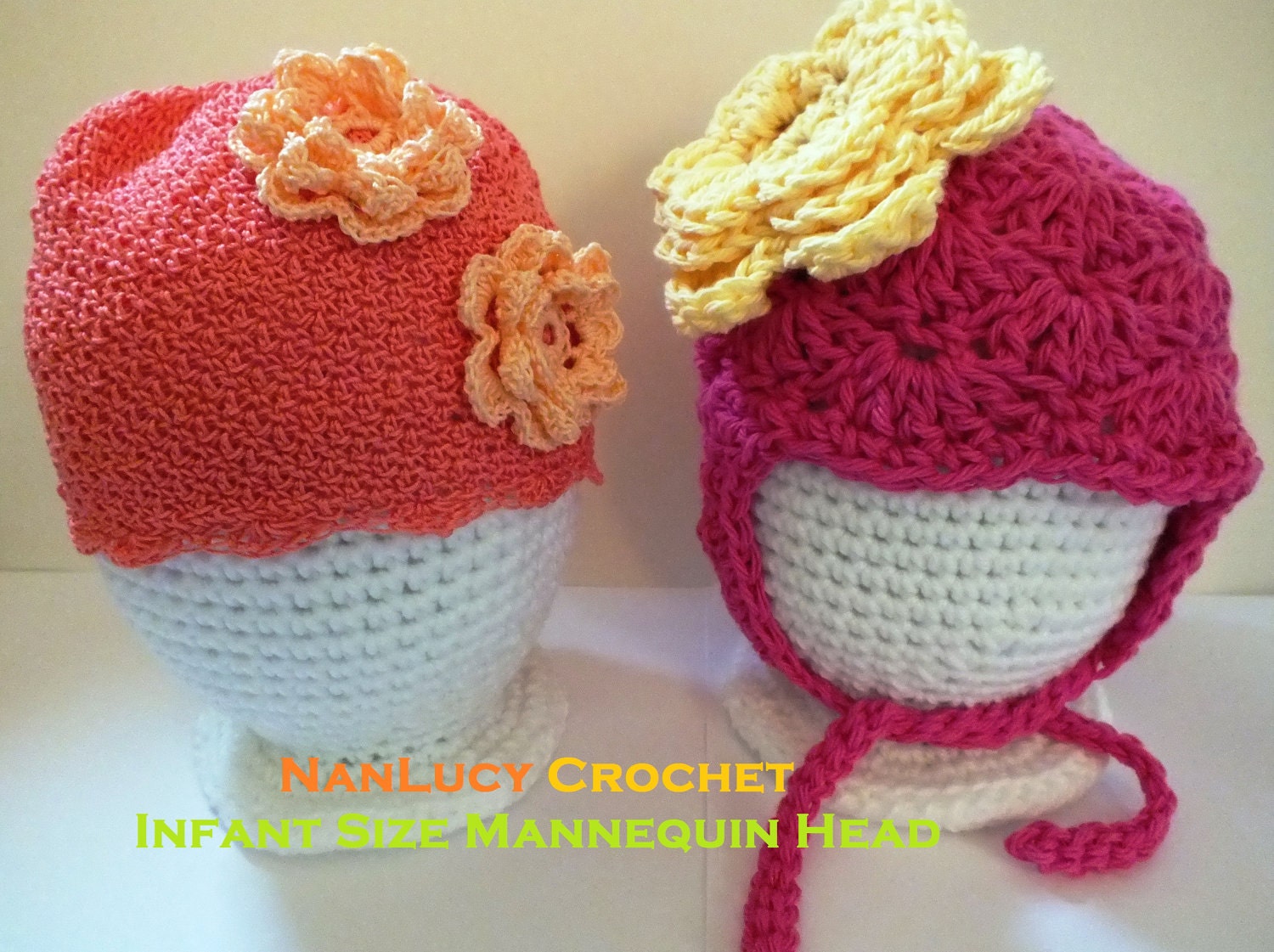 Infant Size Mannequin Head Hat Display crochet PATTERN