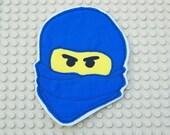 Lego Minifig Blue Ninja (Ninjago) Iron-on Applique or Patch