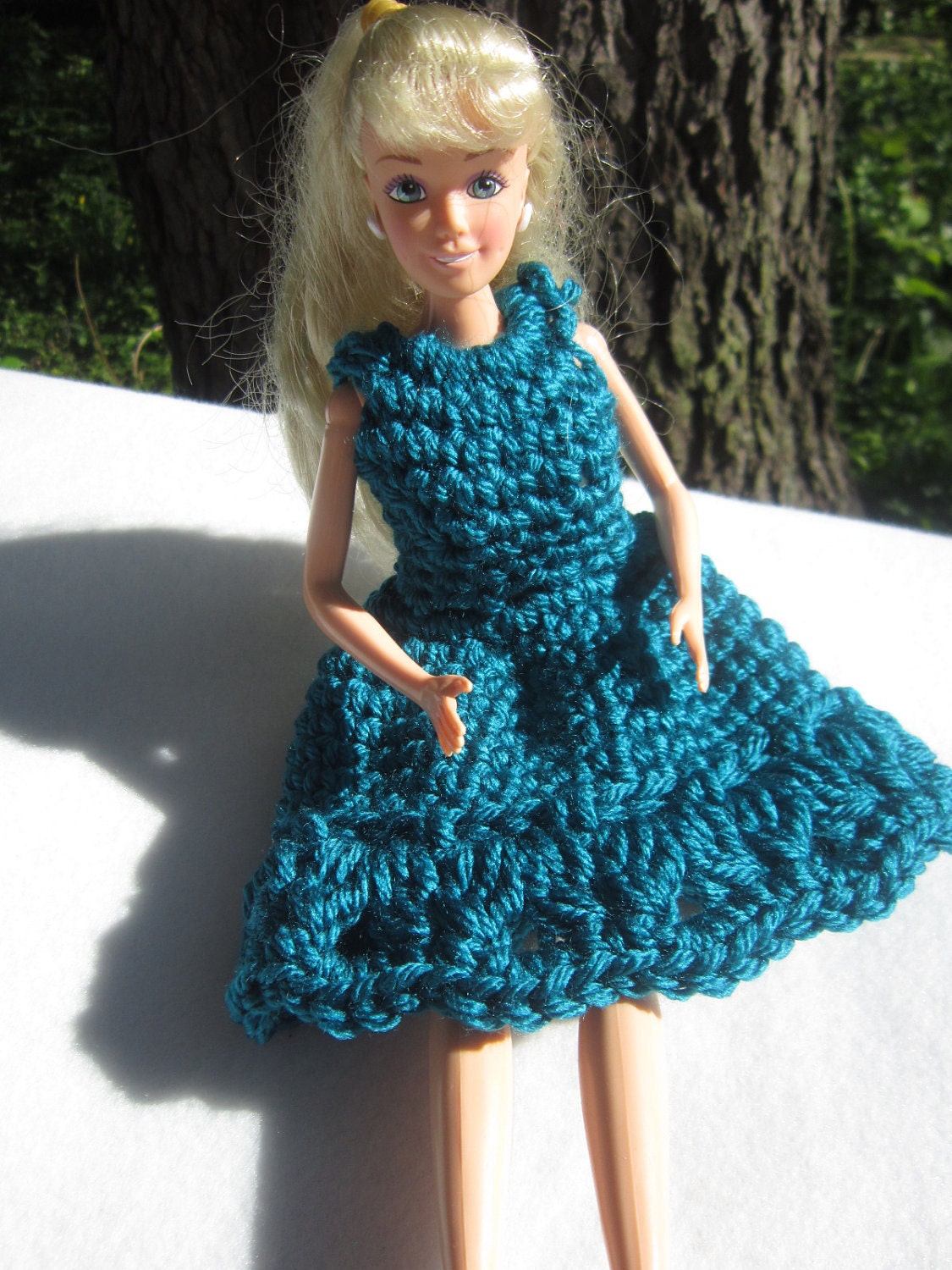 Barbie Dress in Dark Teal 11 Inch Doll Dress