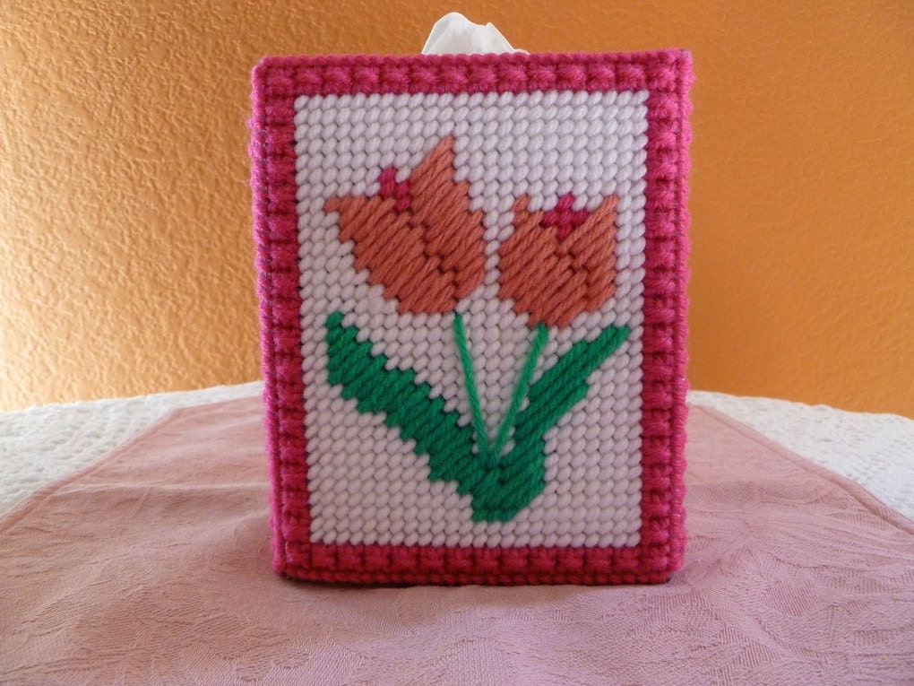 Pink TulipTissue Box Cover