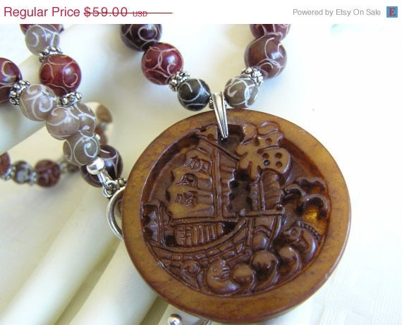 Sailing for New Worlds (Carved Jade Necklace)