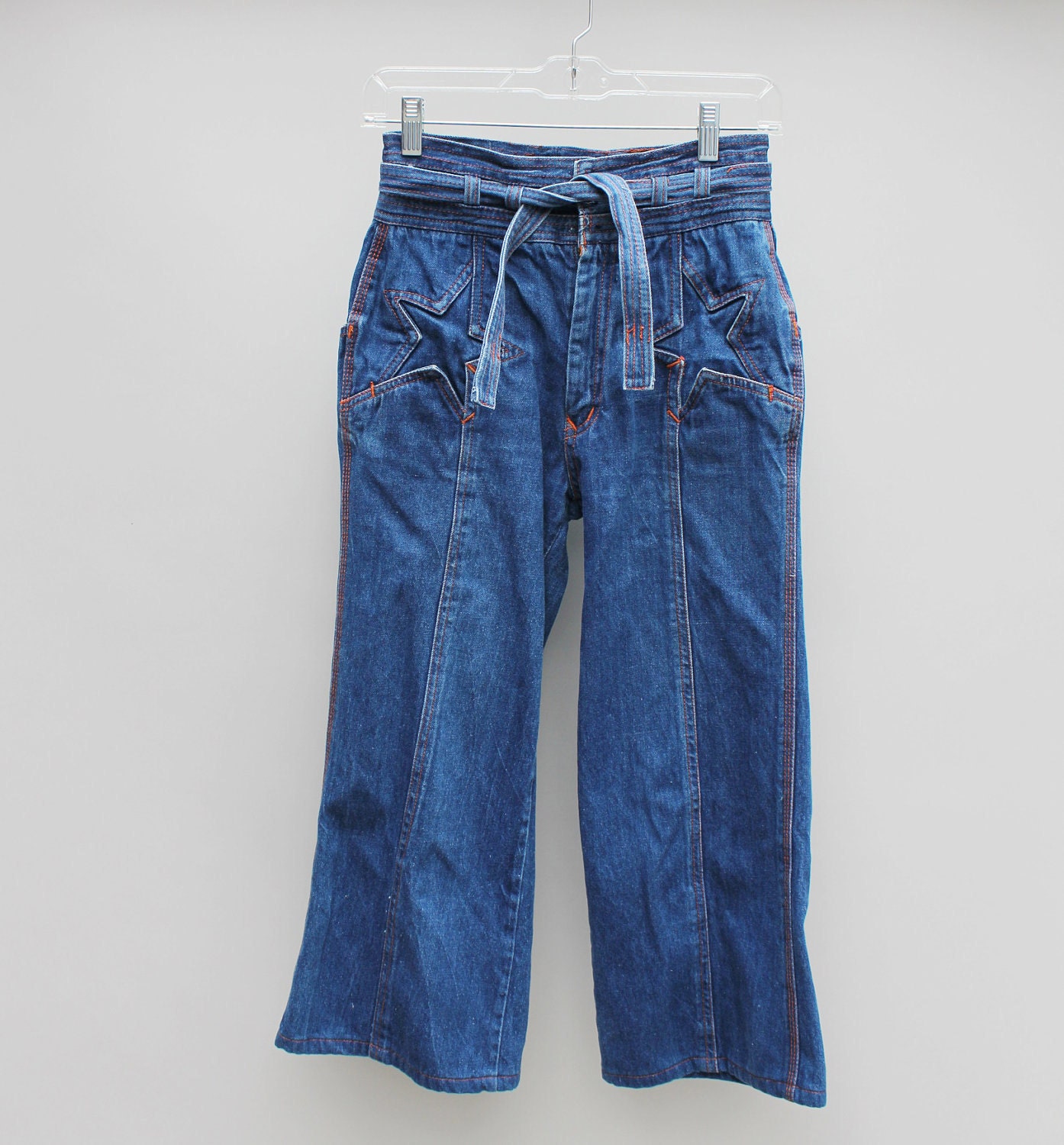 70s Vintage Star Pocket Capri Pants - MEDIUM / small