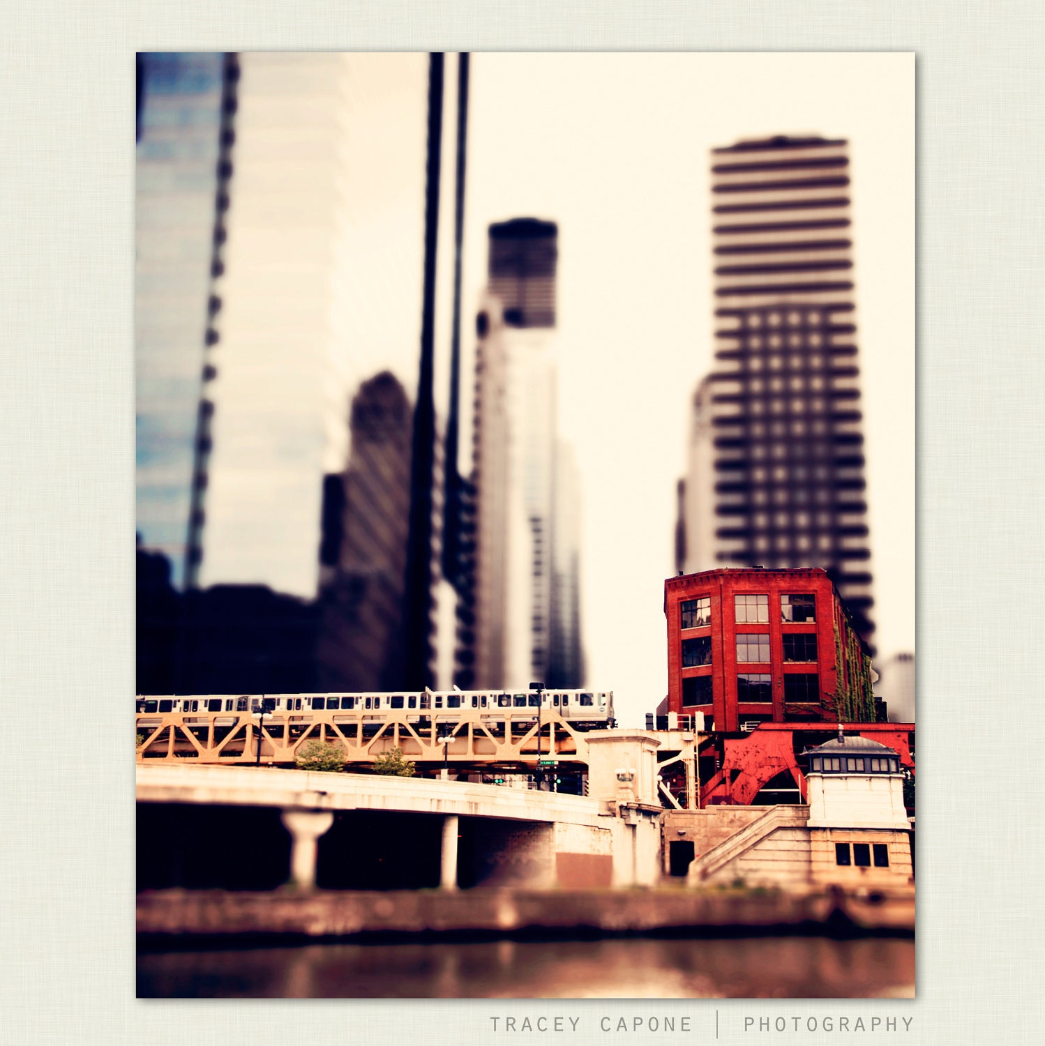 Chicago prints - boys room train decor, urban wall decor -  From the Loop - train photo, wall art,  kids train decor, chicago photograph