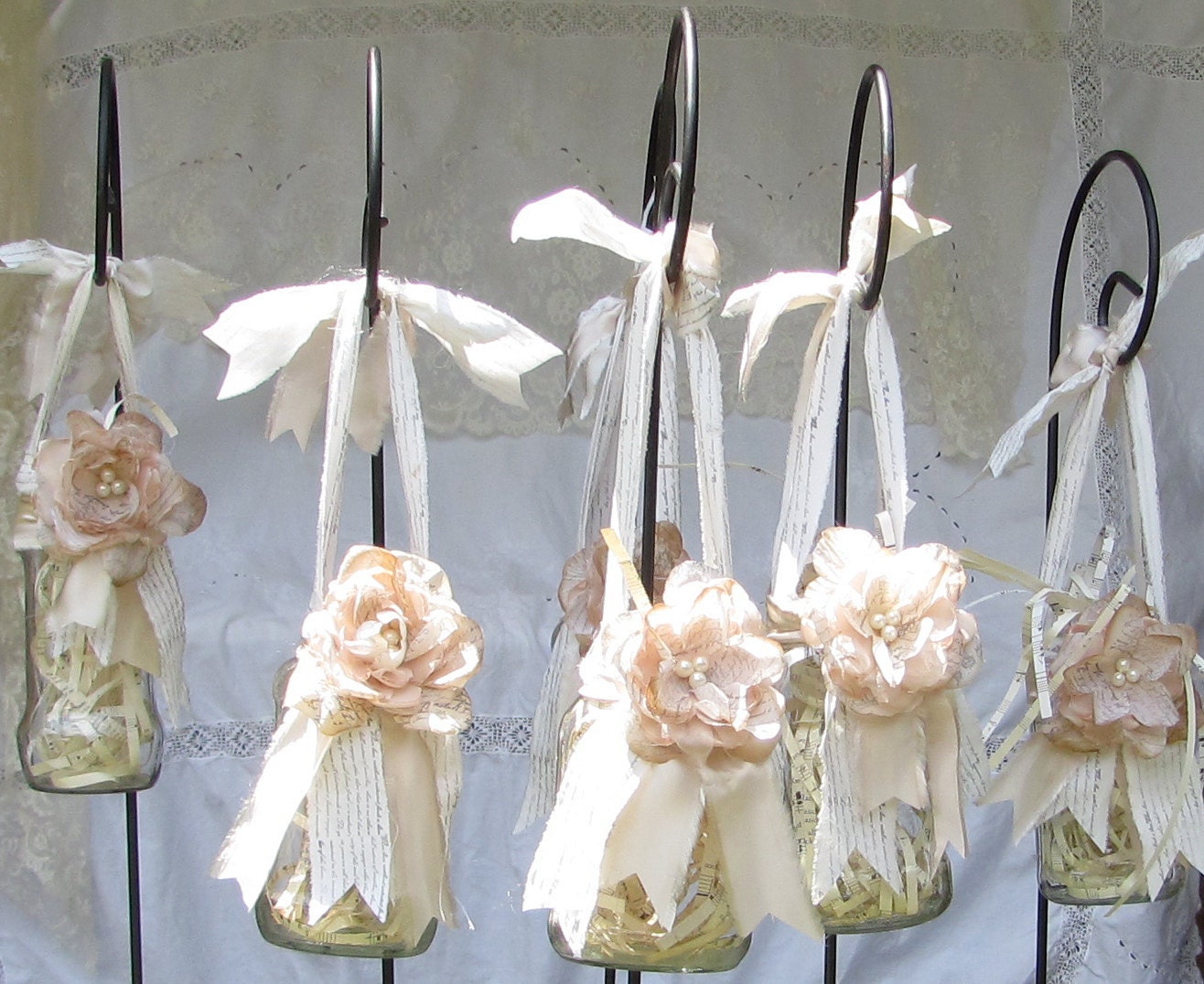 Lantern Up cycled Glass Jar Perfect for  Wedding and Parties  Set of 6