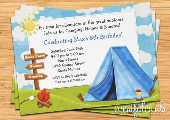 Camping Birthday Party Invitation Il_170x135