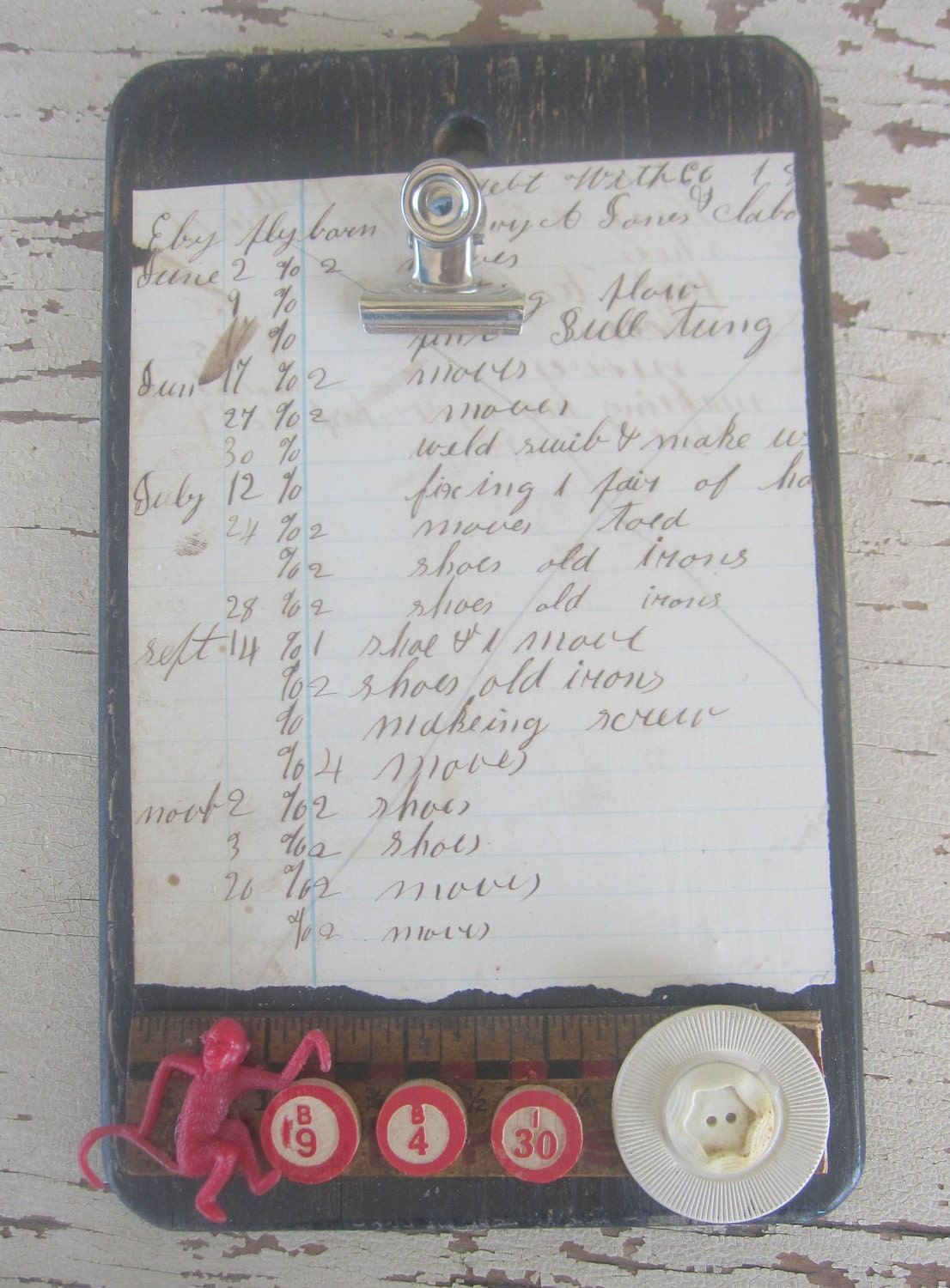 Primitive Altered Clipboard, Altered Art Collage, Home Decor, Mixed Media