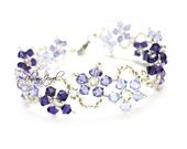 The Dance of Magic Flowers Swarovski Bracelet with Violet Colorstyle ( Light Amethyst, Tanzanite Satin, Amethyst, Violet)